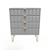 Cube 4 Drawer Chest with Gold Hairpin Legs