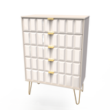 Cube 5 Drawer Chest with Gold Hairpin Legs