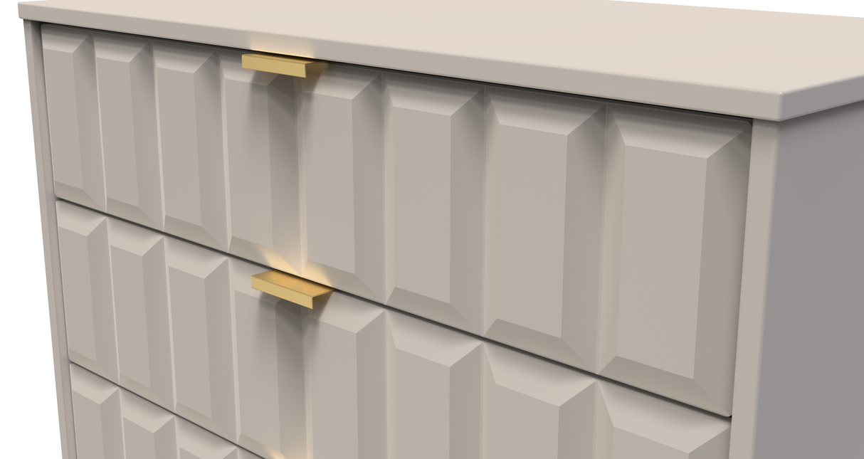 Cube 5 Drawer Chest with Gold Hairpin Legs