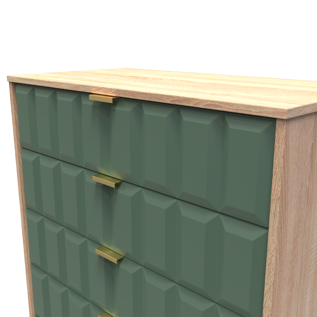 Cube 5 Drawer Chest with Gold Hairpin Legs