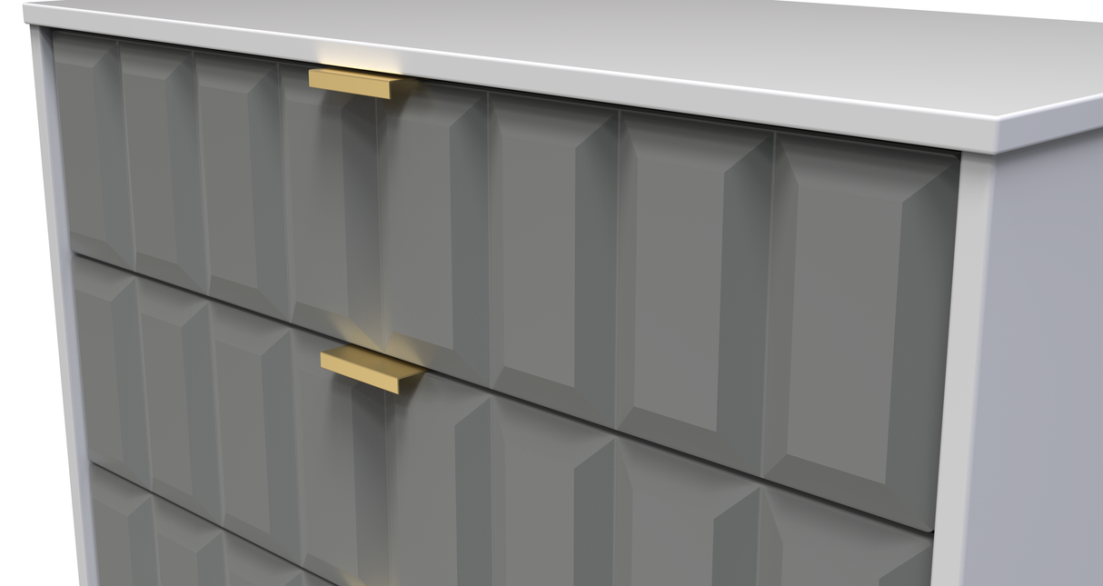 Cube 5 Drawer Chest with Gold Hairpin Legs