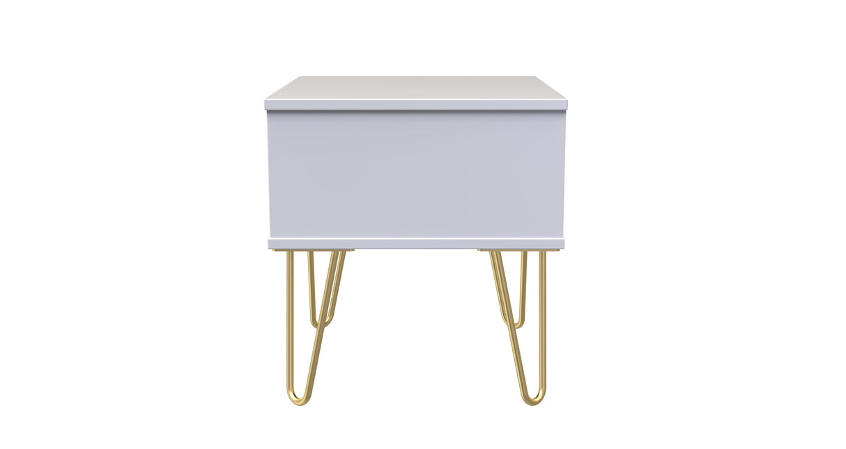 Cube 1 Drawer Bedside Cabinet with Gold Hairpin Legs