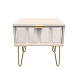 Cube 1 Drawer Bedside Cabinet with Gold Hairpin Legs