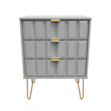 Cube 3 Drawer Midi Chest with Gold Hairpin Legs