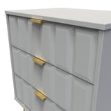 Cube 3 Drawer Midi Chest with Gold Hairpin Legs