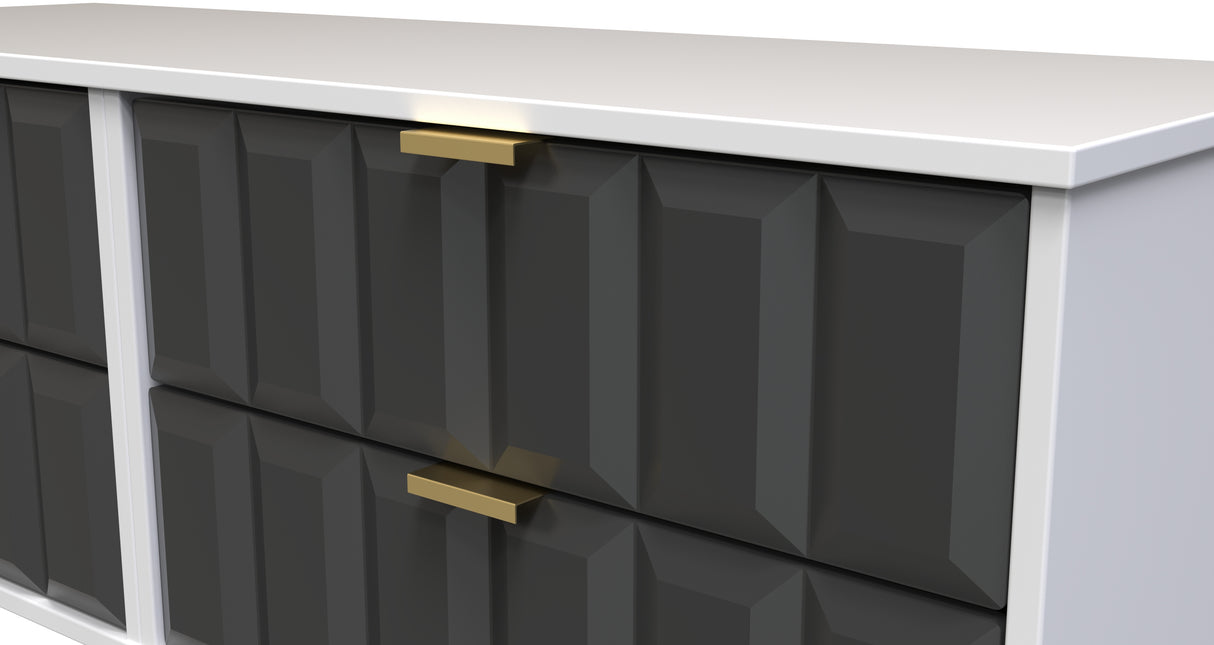 Cube 4 Drawer Bed Box with Gold Hairpin Legs