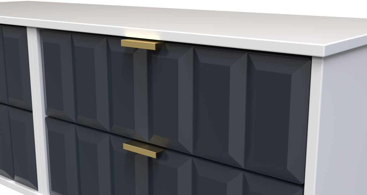 Cube 4 Drawer Bed Box with Gold Hairpin Legs