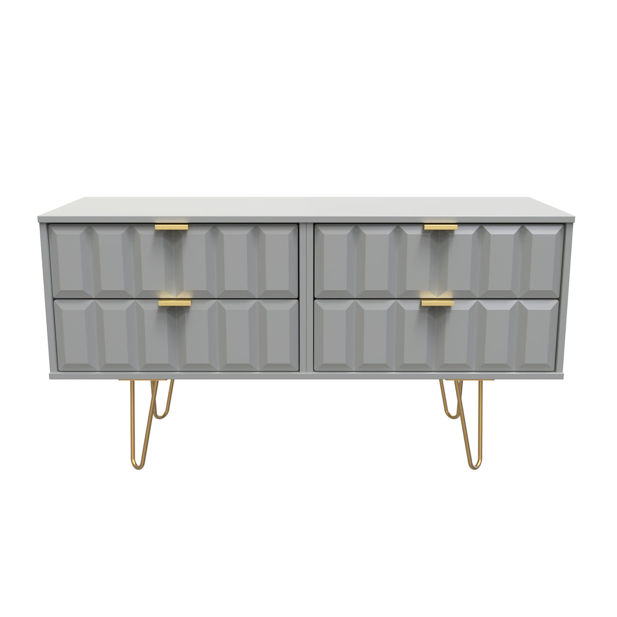 Cube 4 Drawer Bed Box with Gold Hairpin Legs