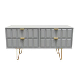 Cube 4 Drawer Bed Box with Gold Hairpin Legs