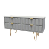 Cube 4 Drawer Bed Box with Gold Hairpin Legs