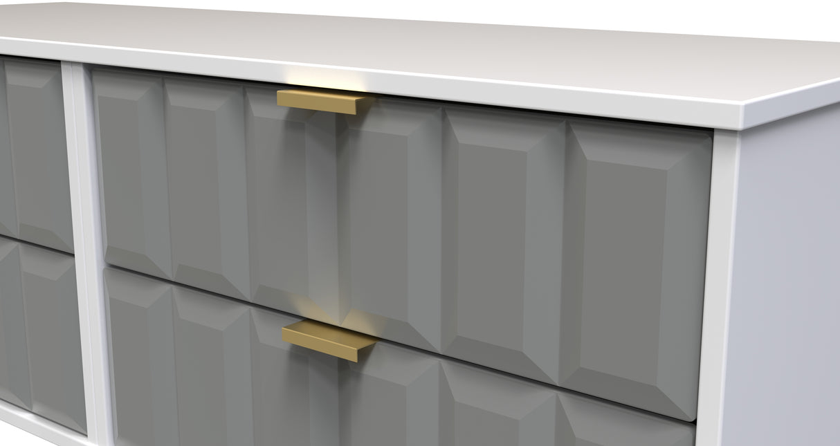 Cube 4 Drawer Bed Box with Gold Hairpin Legs