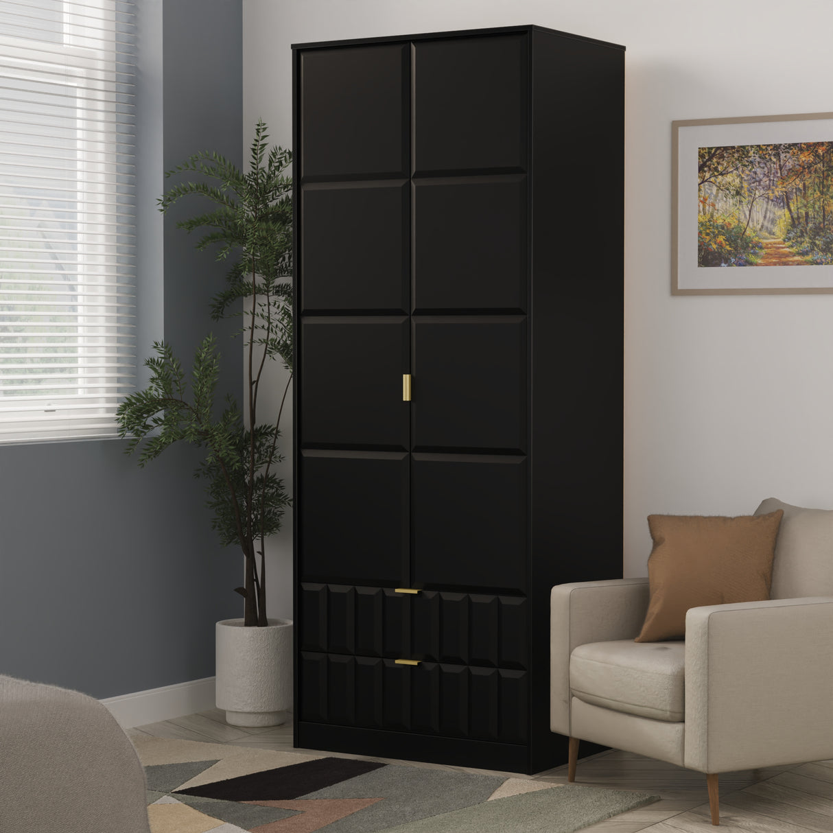 Cube 2 Door 2 Drawer Wardrobe