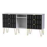 Cube 6 Drawer TV Unit with Gold Hairpin Legs