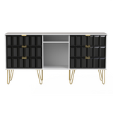 Cube 6 Drawer TV Unit with Gold Hairpin Legs