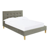 Camden Grey Velour Button Back Bed Frame (4'6" Double)