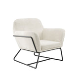 Charles Ivory Boucle Armchair With Black Legs