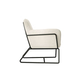 Charles Ivory Boucle Armchair With Black Legs