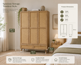 Manila rattan effect wardrobe in a modern bedroom