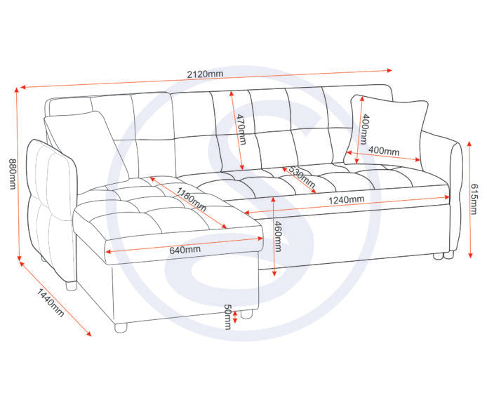 Chelsea Corner Pull Out Foldable Sofa Bed