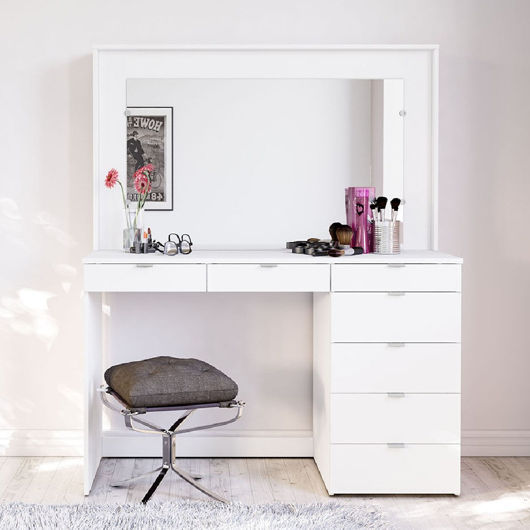 Chloe White 7 Drawer Dressing Table