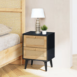 Manila Rattan 2 Drawer Bedside Table