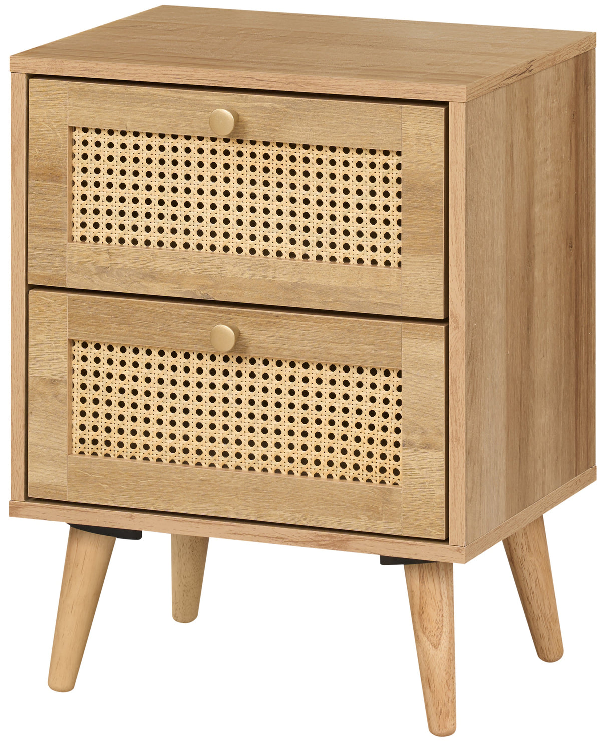 Manila Rattan 2 Drawer Bedside Table