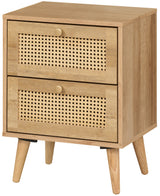 Manila Rattan 2 Drawer Bedside Table