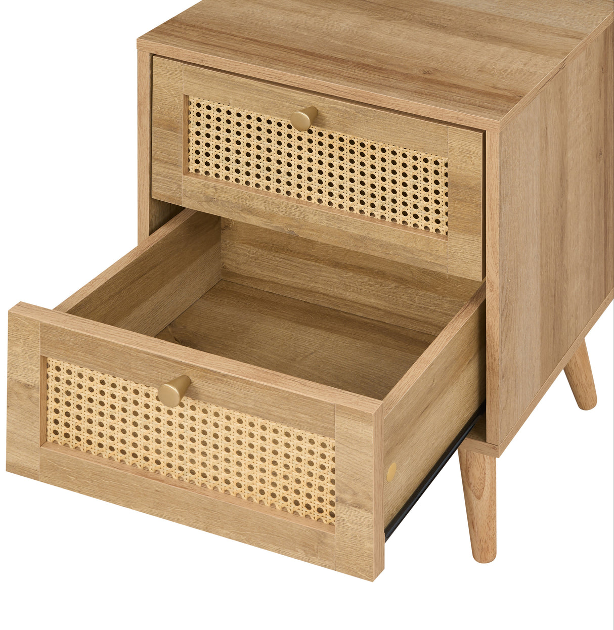 Manila Rattan 2 Drawer Bedside Table