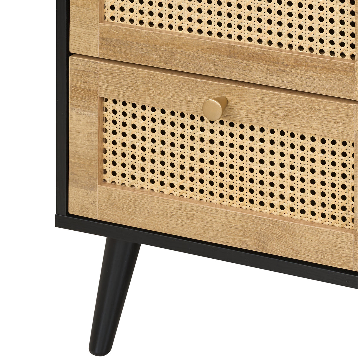 Manila Rattan 2 Drawer Bedside Table