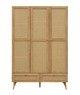 Manila Rattan 3 Door 2 Drawer Triple Wardrobe