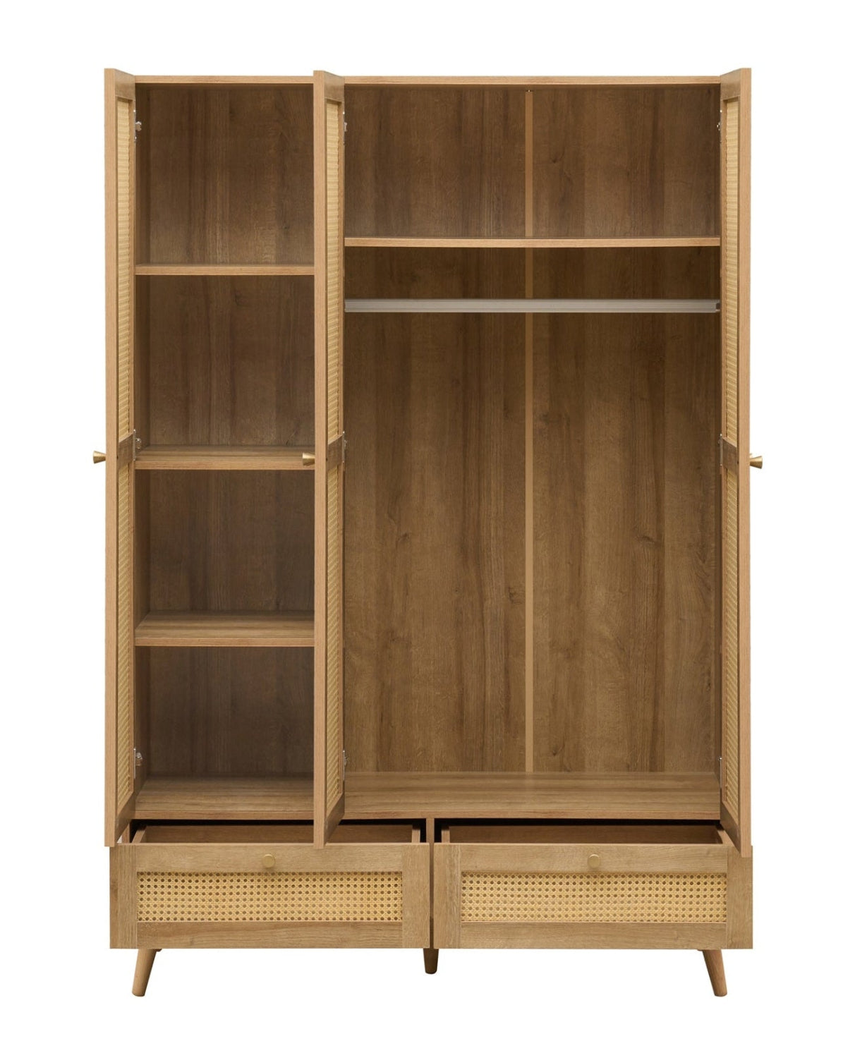 Manila Rattan 3 Door 2 Drawer Triple Wardrobe