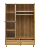 Manila Rattan 3 Door 2 Drawer Triple Wardrobe