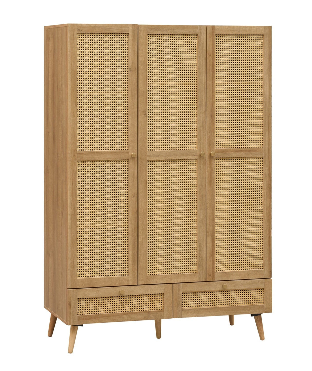 Manila Rattan 3 Door 2 Drawer Triple Wardrobe