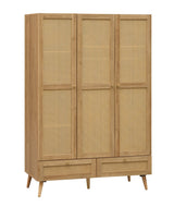 Manila Rattan 3 Door 2 Drawer Triple Wardrobe