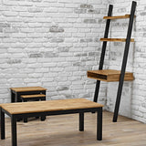 Copenhagen Black and Oiled Wood Ladder Desk