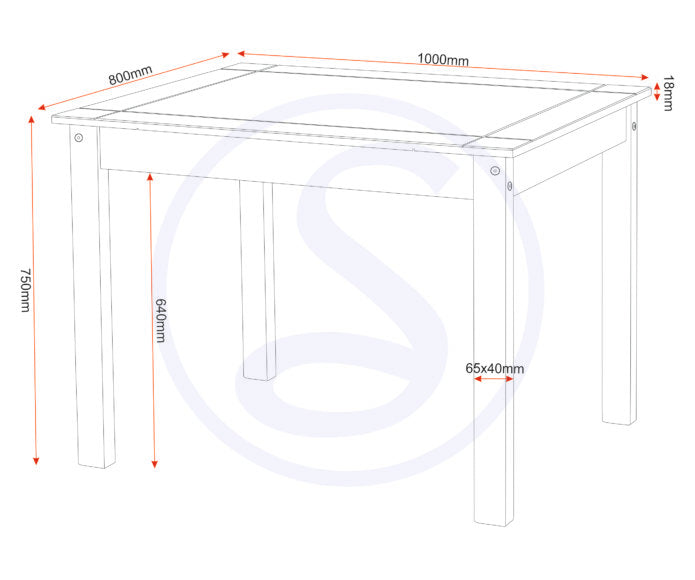 Corona Solid Pine Dining Table and 4 Chairs Set