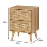Manila Rattan 3 Piece Bedroom Set with 2 Door Wardrobe, Bedside Table & Chest of 3+2 Drawers