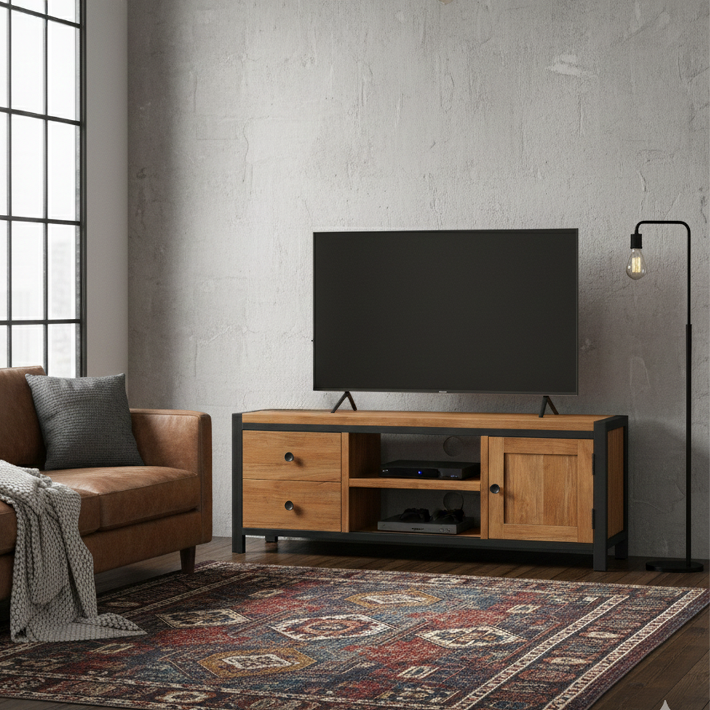 Kenai 1 Door 2 Drawer Wide TV Unit with Open Shelves