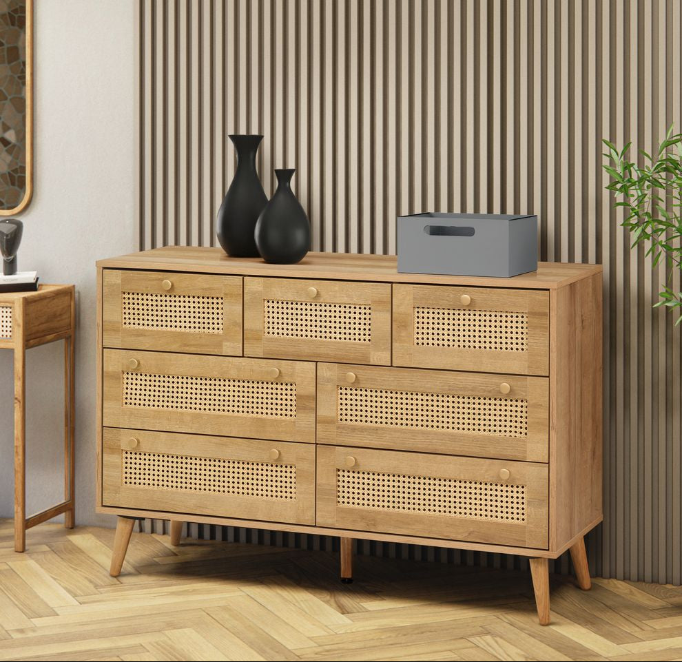Manila Rattan 7 Drawer Chest