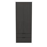 Diego 2 Door 2 Drawer Wardrobe with Black Fittings