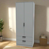 Diego 2 Door 2 Drawer Wardrobe with Black Fittings