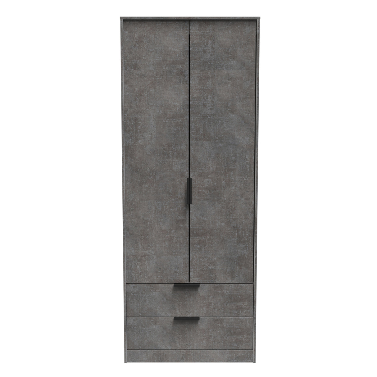 Diego 2 Door 2 Drawer Wardrobe with Black Fittings