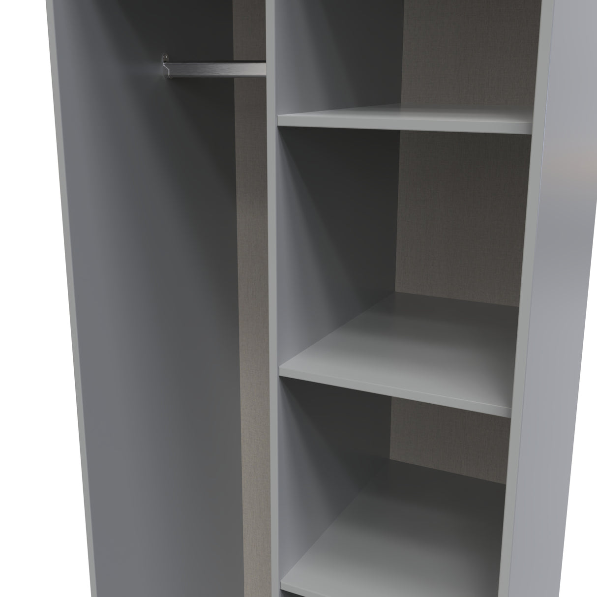 Diego Open Shelf Wardrobe with Black Fittings