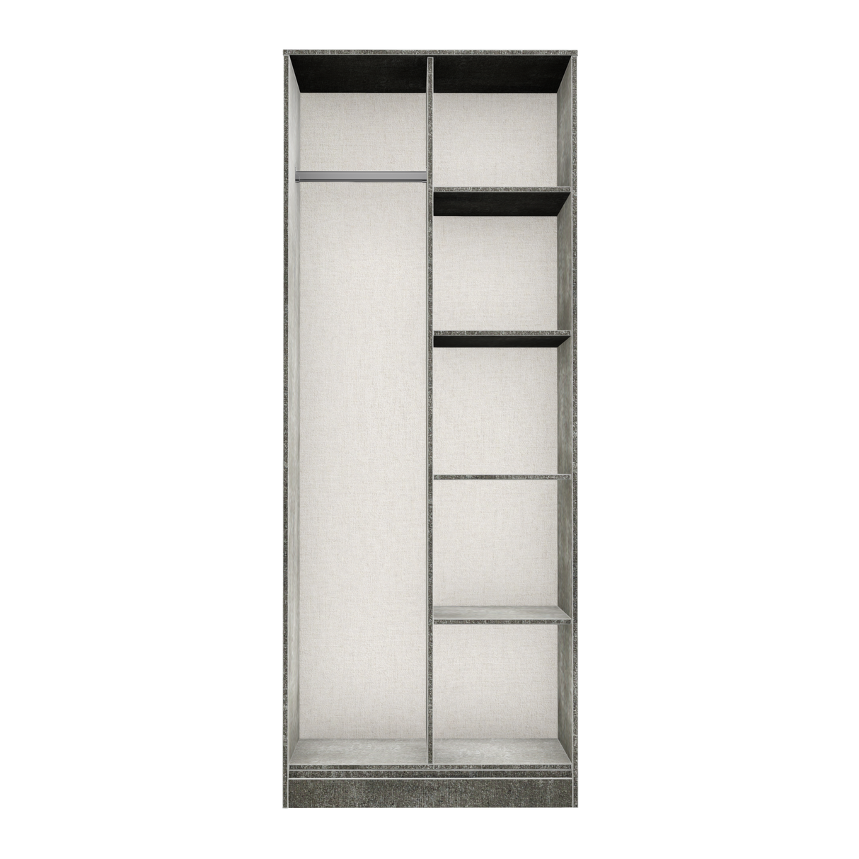 Diego Open Shelf Wardrobe with Black Fittings