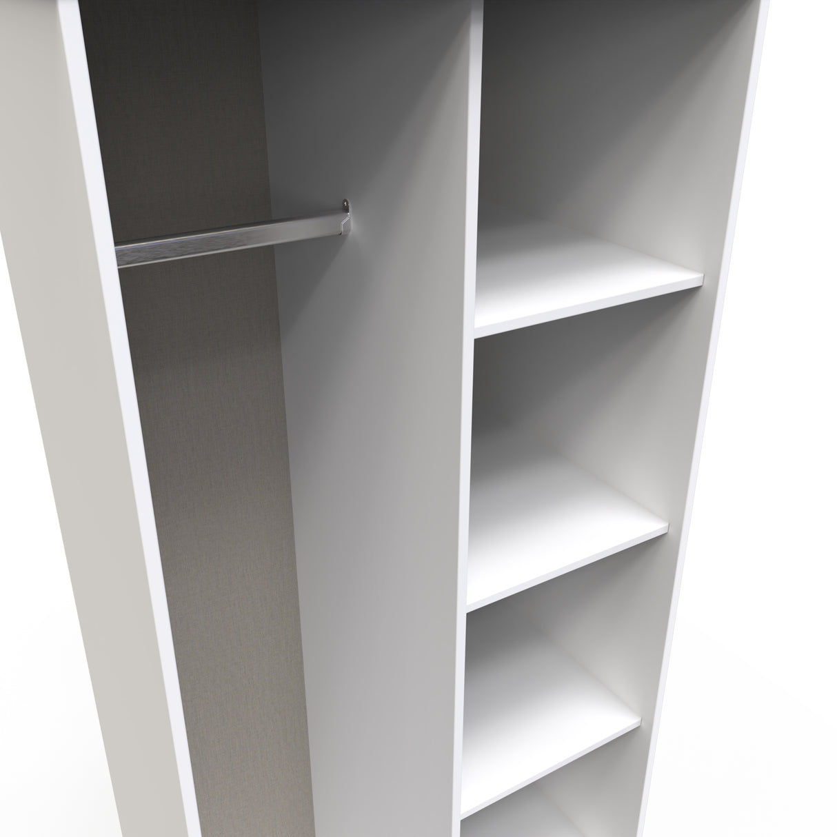 Diego Open Shelf Wardrobe with Black Fittings