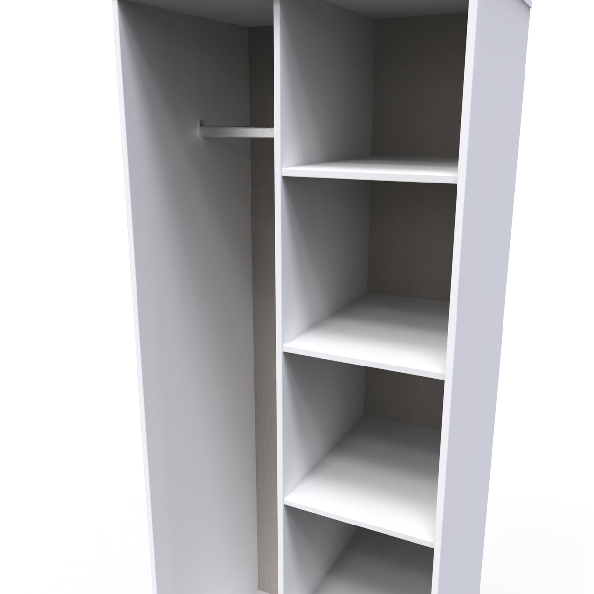 Diego Open Shelf Wardrobe with Black Fittings