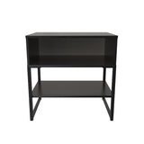 Diego Single Open Midi Bedside Cabinet with Black Frame Legs