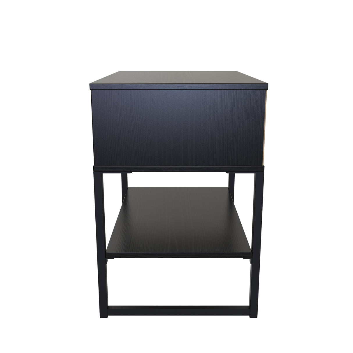 Diego Single Open Midi Bedside Cabinet with Black Frame Legs