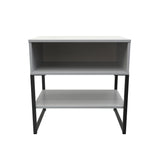 Diego Single Open Midi Bedside Cabinet with Black Frame Legs