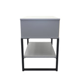 Diego Single Open Midi Bedside Cabinet with Black Frame Legs